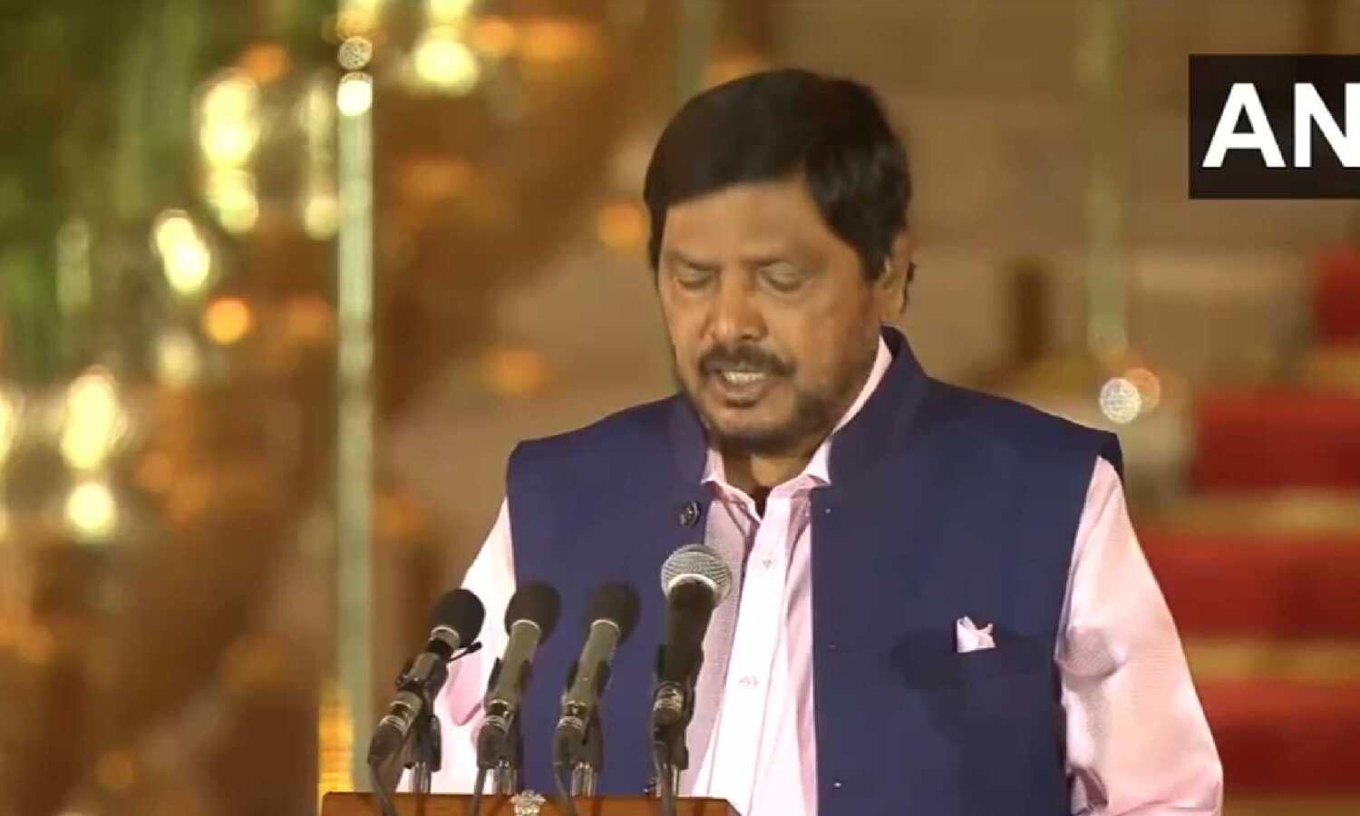 BJP leader Ramdas Athawale takes oath as a Union... ... Modi 3.0 new Cabinet HIGHLIGHTS: Narendra Modi takes oath as PM for third time, 72 ministers sworn in