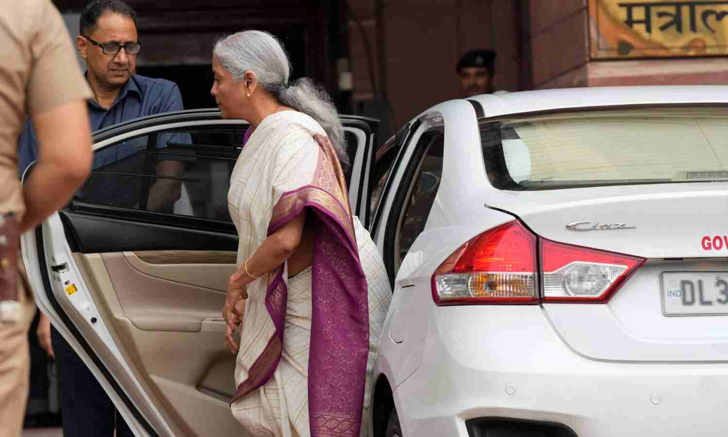 Finance Minister Nirmala Sitharaman arrives at the... ... Union Budget 2024 Live: Standard Deduction for salaried employees hiked to Rs 75,000