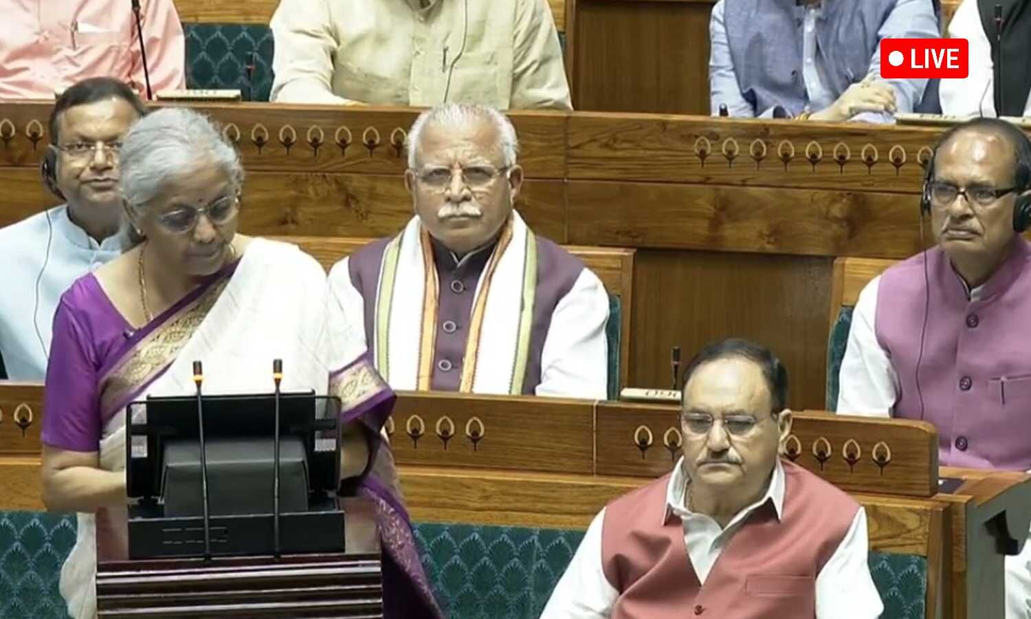 During her Budget speech, FM Sitharaman says, I... ... Union Budget 2024 Live: Standard Deduction for salaried employees hiked to Rs 75,000