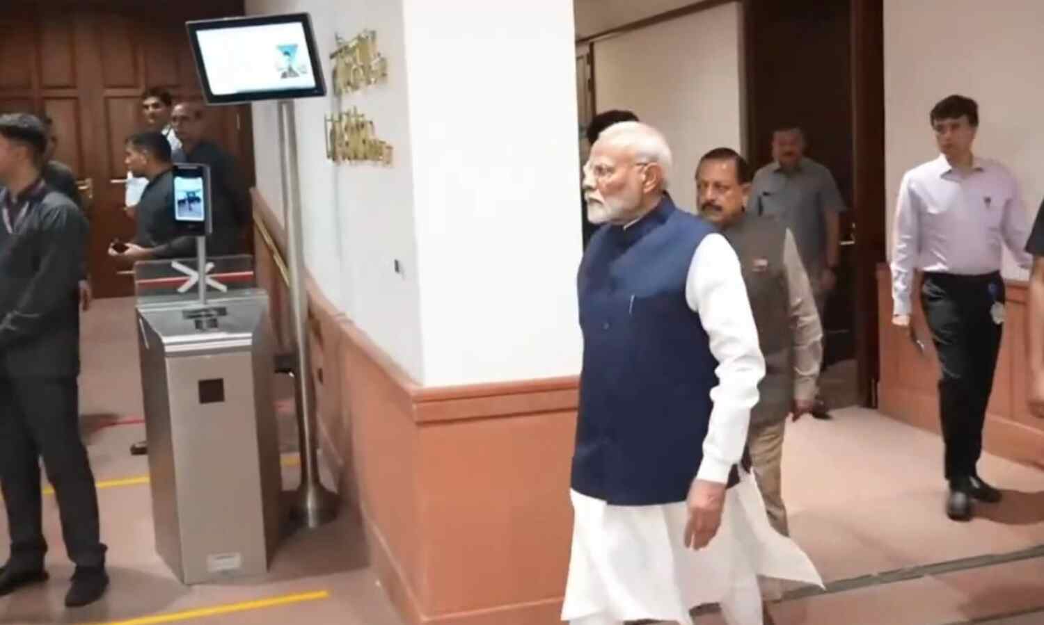 PM Modi arrives at Parliament ahead of Budget... ... Union Budget 2024 Live: Standard Deduction for salaried employees hiked to Rs 75,000