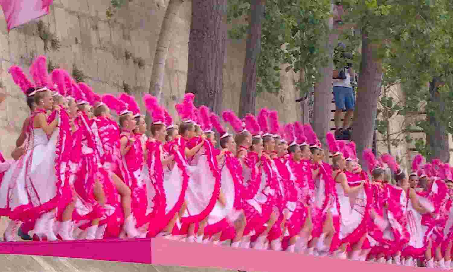 80 artists from the Moulin Rouge perform the... ... Olympics 2024 Opening ceremony Live: PV Sindhu, Sharath Kamal lead team India in the opening ceremony