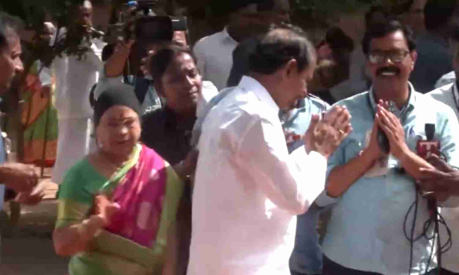 CM and BRS chief K. Chandrashekar Rao and his wife... ... Telangana Assembly Elections 2023 live: Voting concludes in Telangana